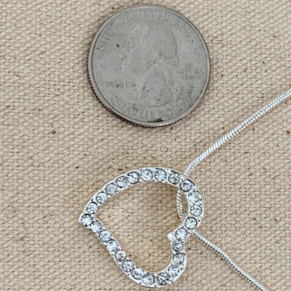 Open Heart Crystal Friendship Necklace Gift Made with Crystals from Swarovski NE - Picture 9 of 9